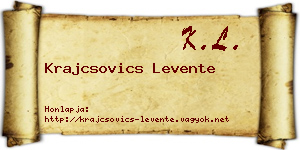 Krajcsovics Levente névjegykártya